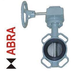 Затвор поворотный межфланцевый маслобензостойкий ABRA-BUV-VF863D080G Ду80 Ру16 с редуктором