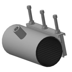Хомут врезной ОД=108-118 L=400 ДУ=100 вн. резьба ДУ32